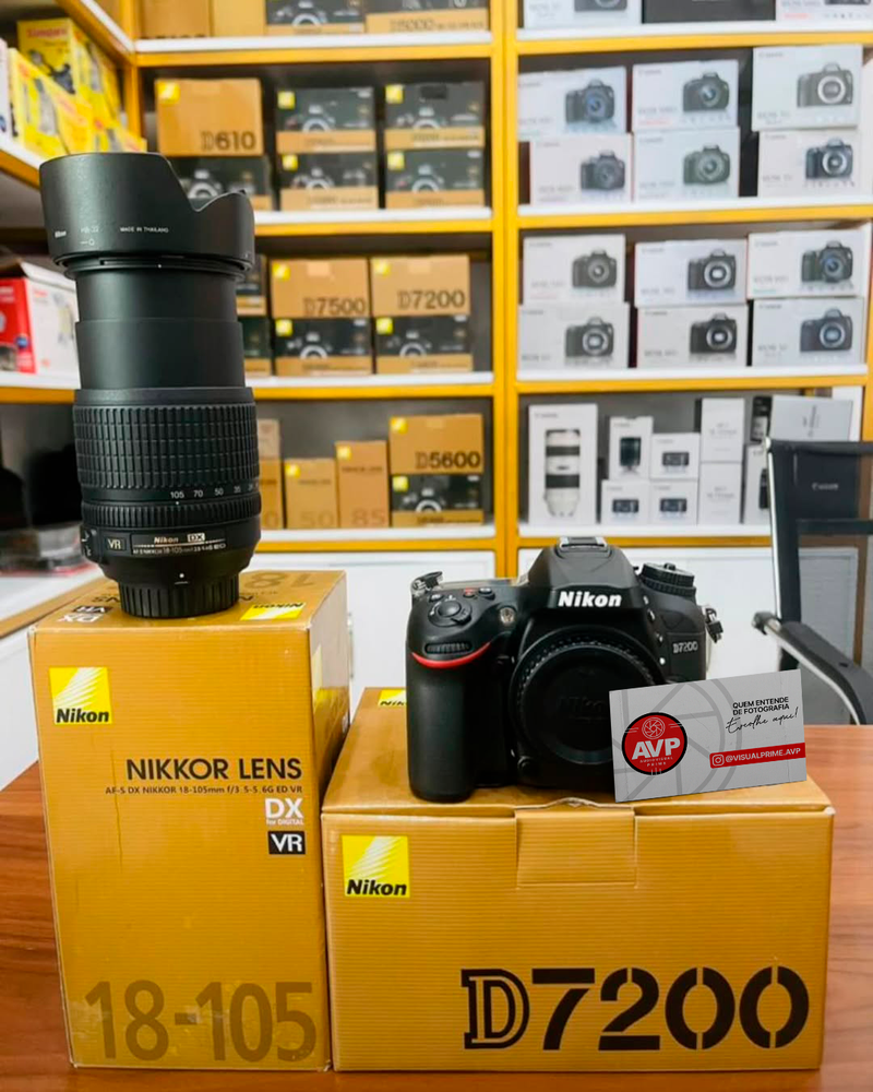 CAMERA NIKON D7200 SEMI NOVA + 18-105mm LENTE